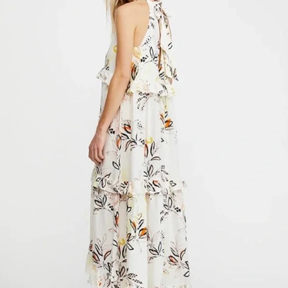 Free People Ruffled Oversized Cream Maxi Dress - Picture 2 of 10